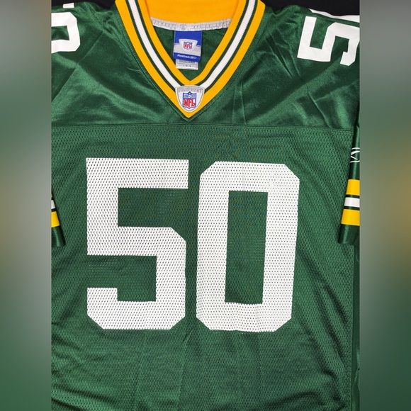 Green Bay Packers AJ Hawk Reebok Football Jersey Size: Large - Picture 4 of 5